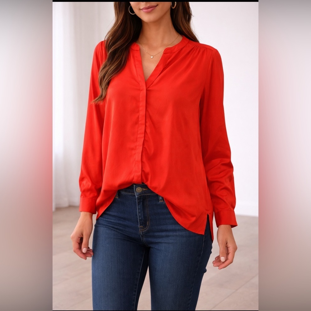 Banana Republic Vibrant Red Blouse Xl